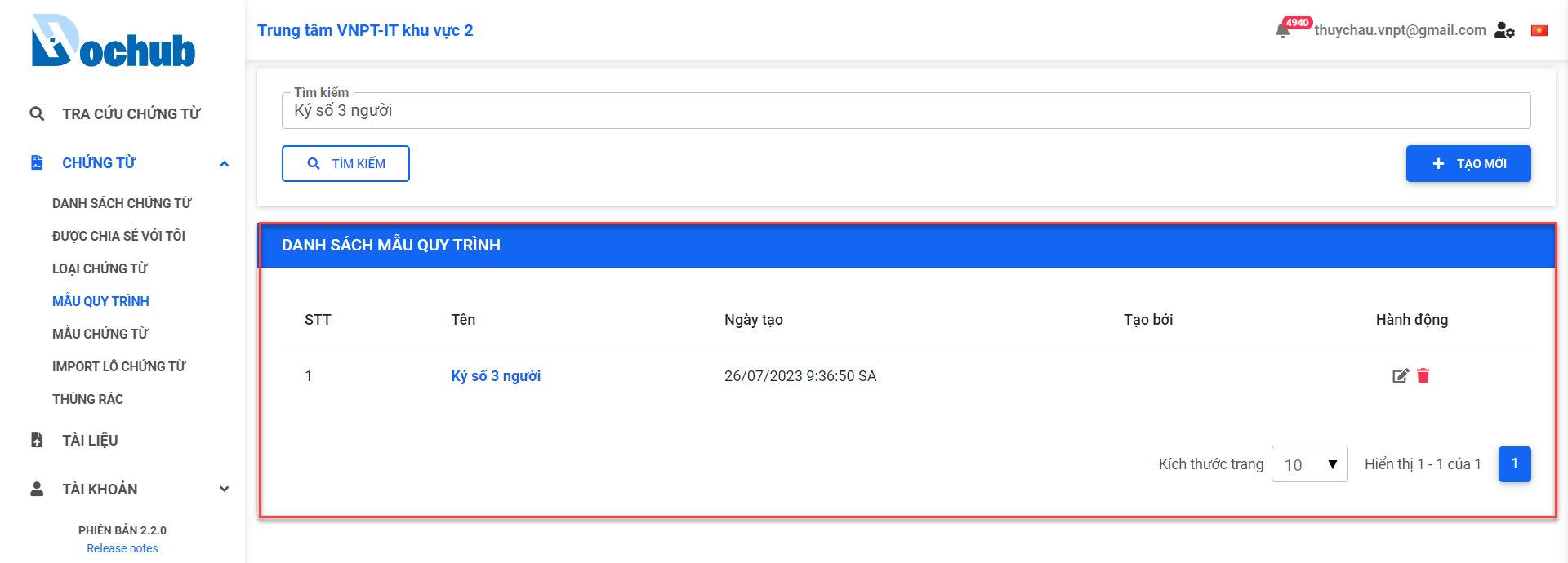 Search workflow template