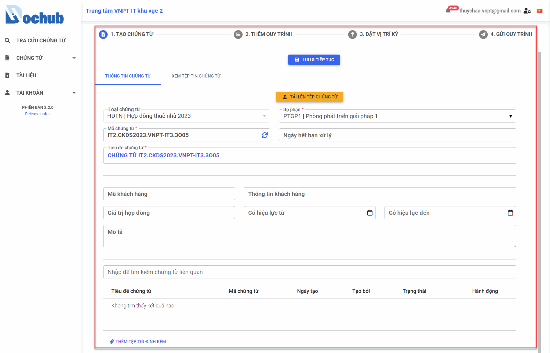 Create new document and complete
