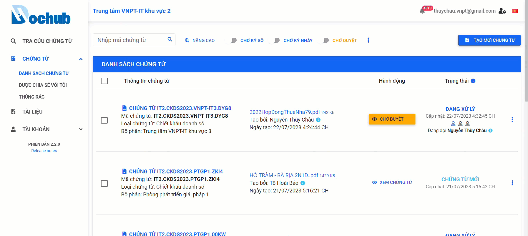 View document workflow