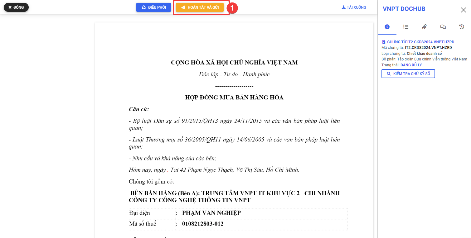 Vị trí đầu luồng quy trình